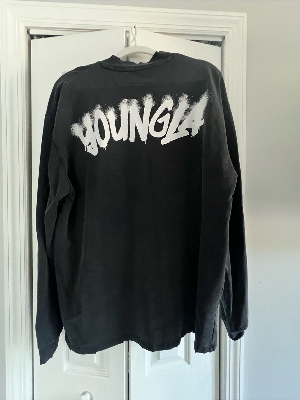 YoungLA mens Black Long-Sleeve Graphic Shirt
